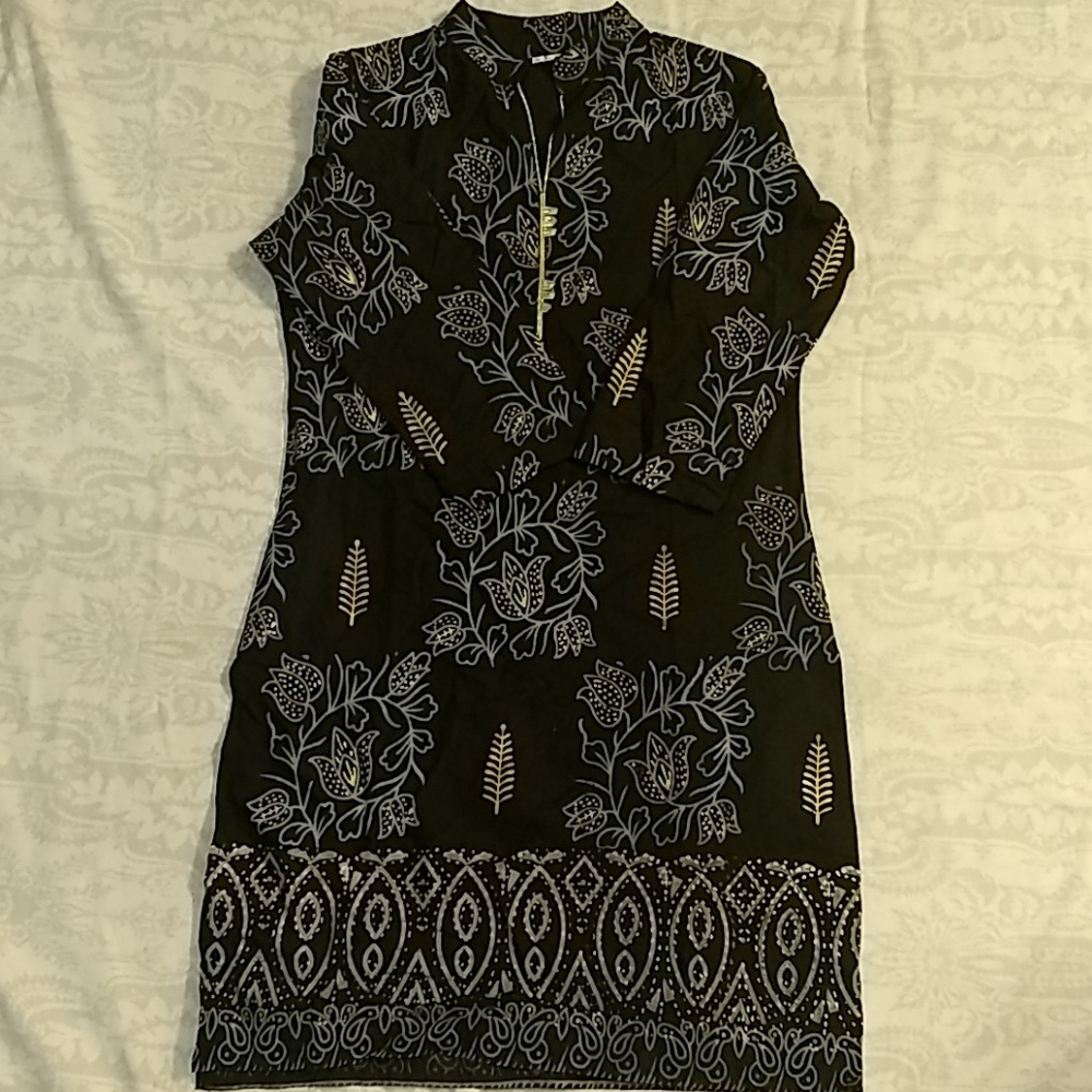 Black Indian Punjabi Pakistani kurta tunic